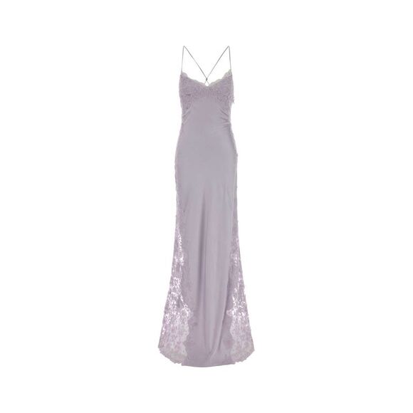 Ermanno Scervino Women Lilac Satin Long Dress